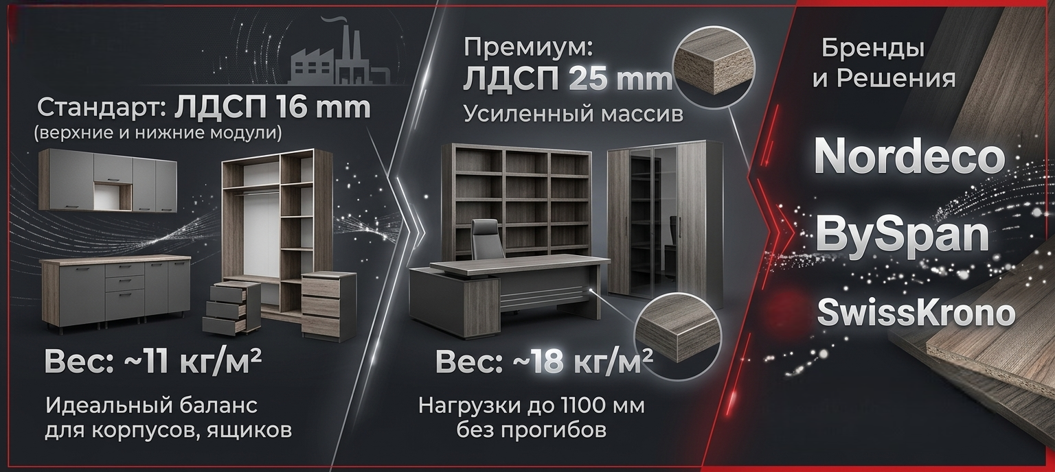 Выбор толщины ЛДСП